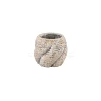 PTMD Bloempot Evanthia Taupe Swirl Laag Ø9cm