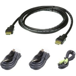 Aten 2L-7D02UHX4 toetsenbord-video-muis (kvm) kabel 1,8 m Zwart