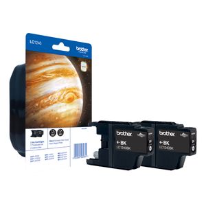 Brother LC-1240BKBP2DR inktcartridge 2 stuk(s) Origineel Zwart