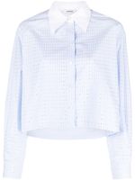 SANDRO crystal-embellished striped shirt - Bleu