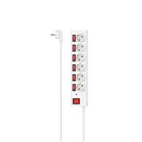 Hama Stekkerdoos, 6-voudig, overspanningsbev., ind. schakelbaar, 1,4m Desktop accessoire Wit
