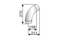 Harvia | Hoekstuk Kachelpijp 90° - Ø115 mm RVS