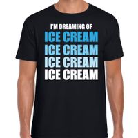 Dreaming of ice cream fun t-shirt zwart voor heren - thumbnail