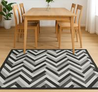Monochrome parketstijl vinyl tapijt eetkamer