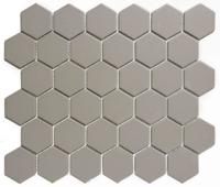 The Mosaic Factory London Mozaiek Tegel Hexagon - Grijs Porselein Ongeglazuurd, R11 281x325 mm