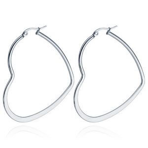 Cilla Jewels Dames oorringen Edelstaal Zilverkleurig hartje-60mm