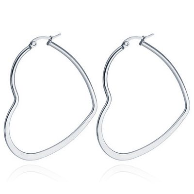 Cilla Jewels Dames oorringen Edelstaal Zilverkleurig hartje-50mm