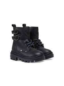 Gucci Kids bottines à motif monogrammé embossé - Noir