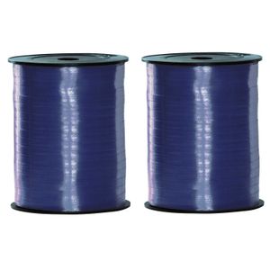 2x rollen blauw cadeau sier lint 500 meter x 5 milimeter breed