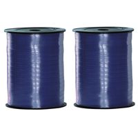 2x rollen blauw cadeau sier lint 500 meter x 5 milimeter breed