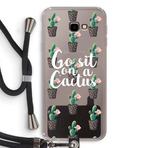 Cactus quote: Samsung Galaxy J4 Plus Transparant Hoesje met koord