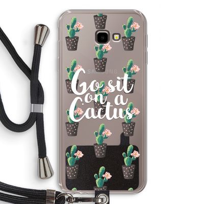 Cactus quote: Samsung Galaxy J4 Plus Transparant Hoesje met koord