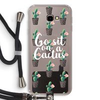 Cactus quote: Samsung Galaxy J4 Plus Transparant Hoesje met koord