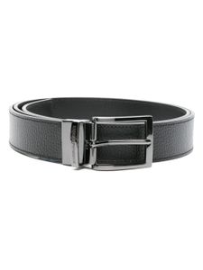 Emporio Armani ceinture en cuir à fini grainé - Noir