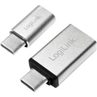 LogiLink USB 3.2 Gen 1 (USB 3.0) Adapter [1x USB-C stekker - 1x Micro-USB 2.0 B bus, USB 3.2 Gen 1 bus A (USB 3.0)] AU0040