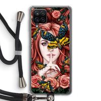 Lady Moth: Samsung Galaxy A12 Transparant Hoesje met koord