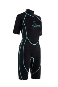 Atlantis 2Mm Adventure Shorty Wetsuit Dames Black/Turquoise 12