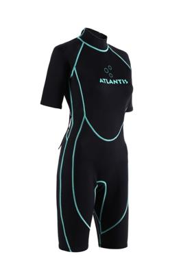 Atlantis 2Mm Adventure Shorty Wetsuit Dames Black/Turquoise 12