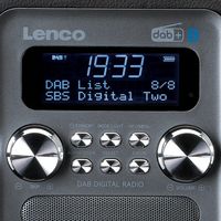 Draagbare DAB+ FM Radio met Bluetooth® en AUX-ingang, oplaadbare batterij Lenco Zwart-Antraciet - thumbnail