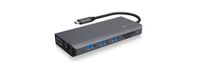 ICY BOX IB-DK4070-CPD Bedraad USB 3.2 Gen 1 (3.1 Gen 1) Type-C Antraciet, Zwart