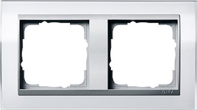 Gira Event Clear Zuiverwit / Aluminum 2-voudig
