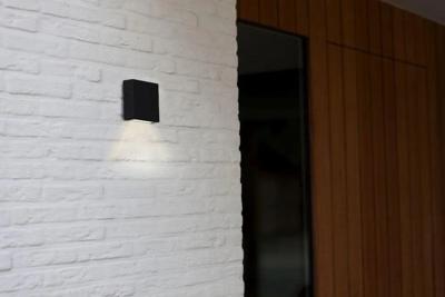 Downlighter zwart LED gevelverlichting warm wit (3000k) Gemini XF