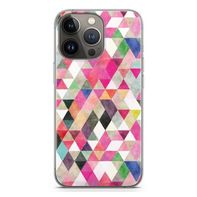 Gekleurde driehoekjes: iPhone 13 Pro Transparant Hoesje