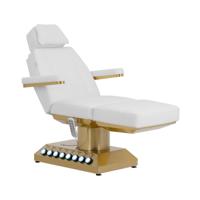 Cosmetische behandelstoel elektrisch - 350 W - 181 x 62 x 60,5 - 80,5 cm - 200 kg - wit/goud - verwarmbaar - 4 motoren