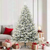 VidaXL Kunst kerstboom met verlichting groen 180 cm pvc en pe
