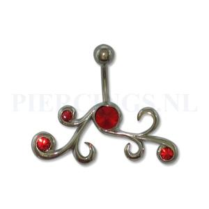 Navelpiercing tribal rood