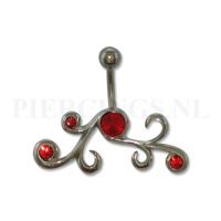 Navelpiercing tribal rood