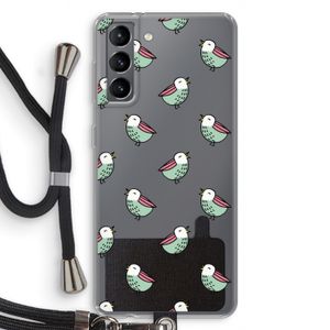 Vogeltjes: Samsung Galaxy S21 Transparant Hoesje met koord
