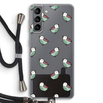 Vogeltjes: Samsung Galaxy S21 Transparant Hoesje met koord