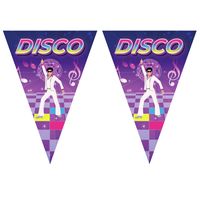 3x stuks disco thema vlaggetjes slingers/vlaggenlijnen paars van 5 meter