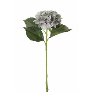 Mica Decorations Kunstbloem Hortensia tak - lichtblauw - 51 cm - losse steel - Kunst zijdebloemen - Kunstbloemen