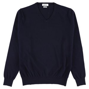 Osborne V Hals Trui Geelong Wol Navy Tailored Fit