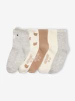 Set van 5 paar "beer" babysokken ecru