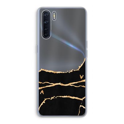 Gouden marmer: Oppo A91 Transparant Hoesje