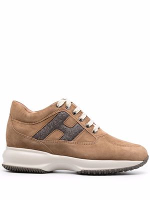 Hogan baskets Interactive en daim - Marron