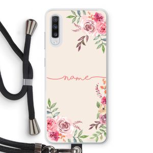 Rozen: Samsung Galaxy A70 Transparant Hoesje met koord