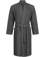 Morgenstern Morgenstern badjas Luca wafelstof Kimono 120cm Antraciet L