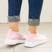 Women Breathable Elastic Cloth Sneakers Platform Slip On Sneakers - thumbnail