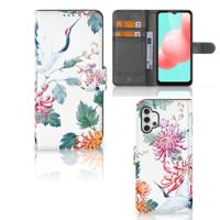 Samsung Galaxy A32 5G | Telefoonhoesje | Met pasjeshouder | Bird Flowers