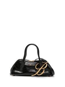 Blumarine grand sac à main en cuir à logo - Noir