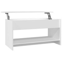 The Living Store Salontafel - Verstelbaar - Opbergruimte - Wit - 102x50x52.5 cm - thumbnail