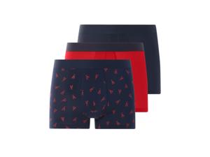 LIVERGY 3 stuks heren boxershorts (marine/lebster/rood, M)