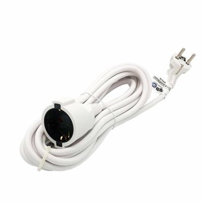 Verlengsnoer/verlengkabel - voor ronde stekkers - wit - 500 cm - Elektra kabels