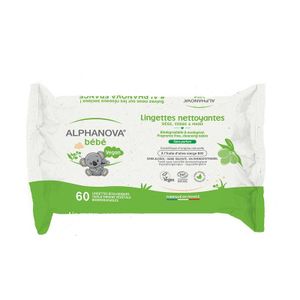 Alphanova Baby Baby natural wipes gevoelige huid 3 x 60 (180 st)