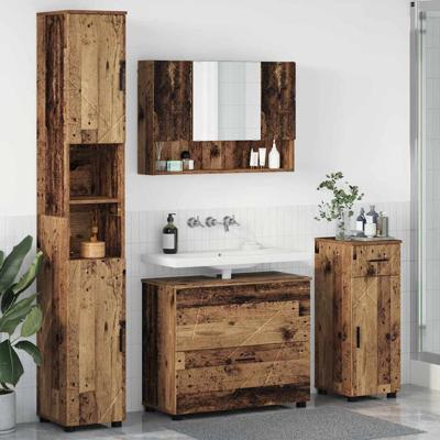 Badkamermeubelset 4 pcs Oud hout 30 x 35 x 192 cm Bewerkt hout