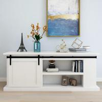 VidaXL Ophangset voor minischuifdeur 200 cm koolstofstaal